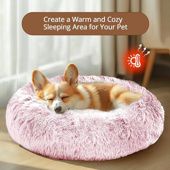 JOLLYVOGUE Calming Dog Bed Large Size Dog, Anti-Anxiety Donut Large Pet Bed - Image 4