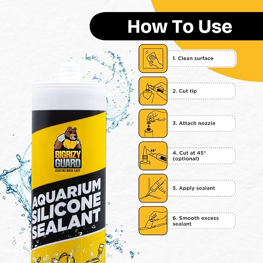 Aquarium Silicone Sealant Clear 2x10.14 Fl oz Cartridge - Image 3
