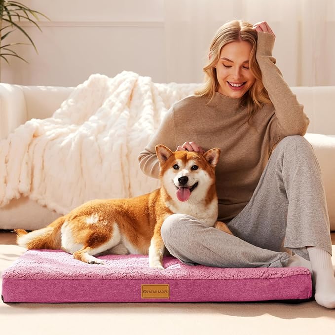 Patas Lague Orthopedic Dog Bed for Small Dogs 20''X15'', Soft Waterproof Egg - Image 2
