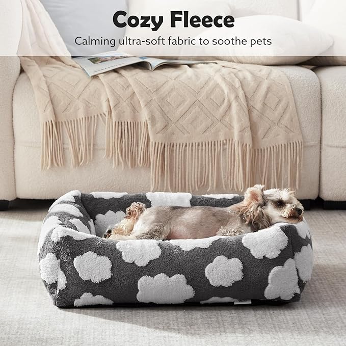JOEJOY Cute Dog Bed Medium Size Dog, Rectangle Soft Furry Dog Beds - Image 7