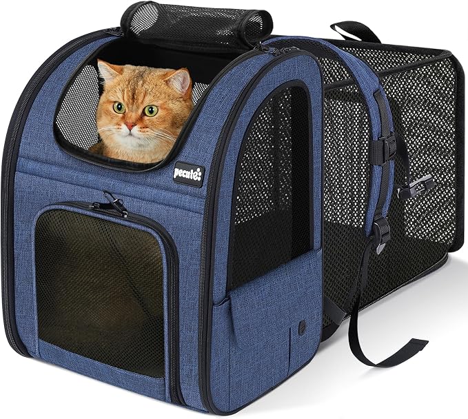 Pecute Cat Backpack Carrier Expandable, Pet Backpack by pecute
