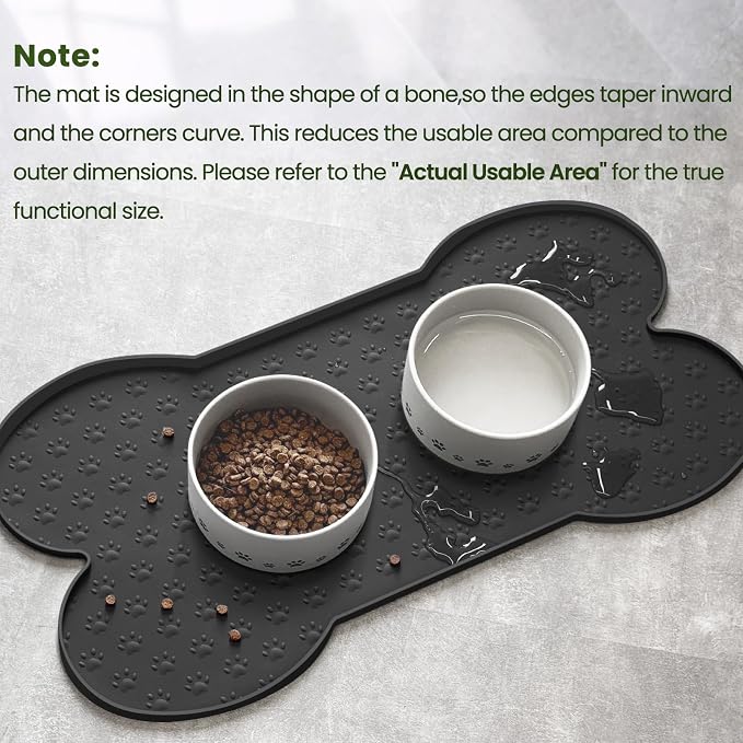 Dog Food Mat Anti-Slip Silicone Dog Bowl Mat Thicker Pet Placemat Waterproof - Image 4