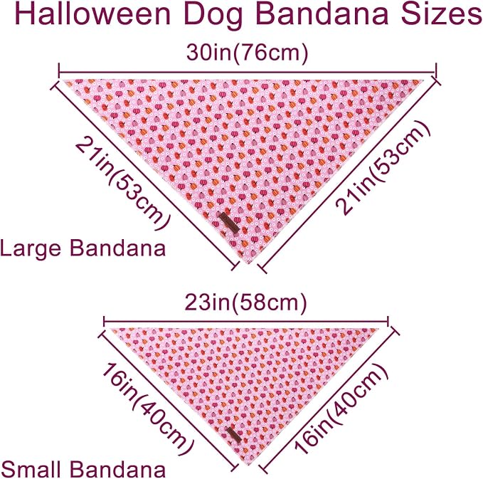 Halloween Pumpkin Dog Bandana, Halloween Triangle Bid Scarf - Image 6