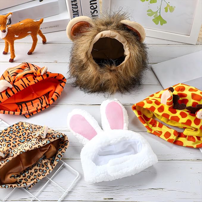 Weewooday 5 Pcs Cat Adorable Costume Bunny Hat - Image 5