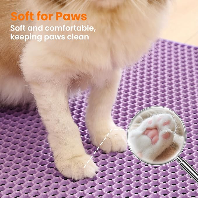 Small Cat Litter Mat, 20x14’’ Double Layer Honeycomb Cat Litter Box Mat - Image 7