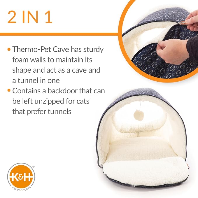 K&H Pet Products Thermo-Pet Cave Heated Cat Bed - Image 3