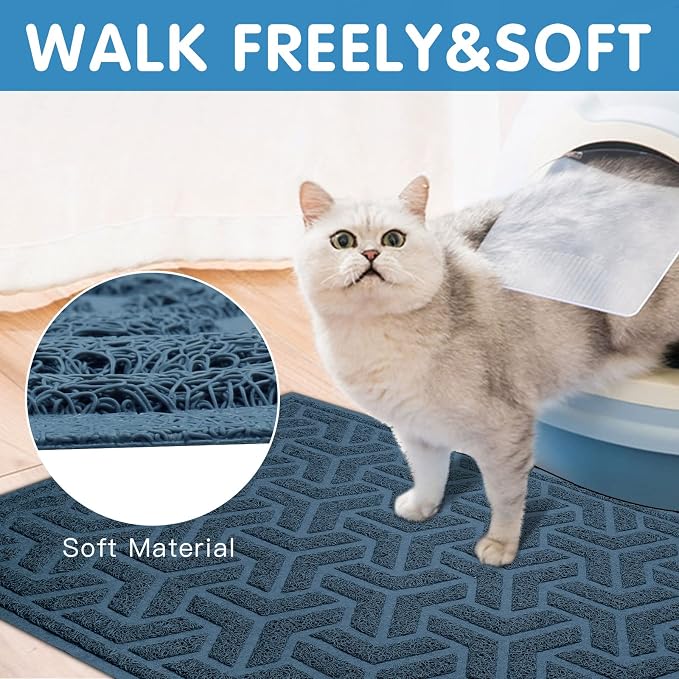 UPSKY Cat Litter Mat, Litter Trapping Mat Soft on Kitty Paws, Large Litter Box - Image 7