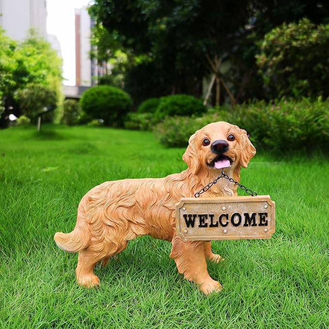 Golden Retriever Statue Outdoor Decorations – Outdoor Dog Statue Standing by Unknown