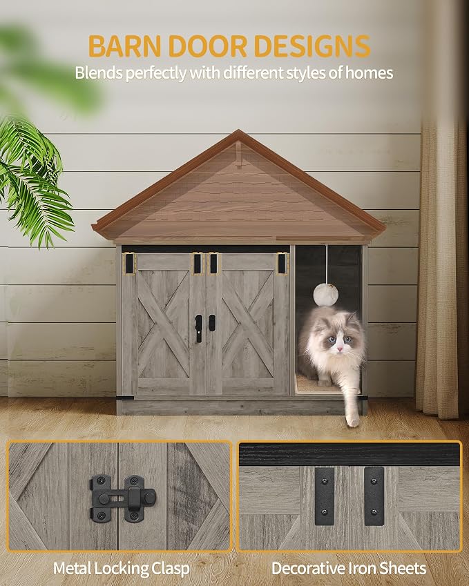 Cat Litter Box Enclosure, Hidden Litter Box Cabinet Furniture - Image 4