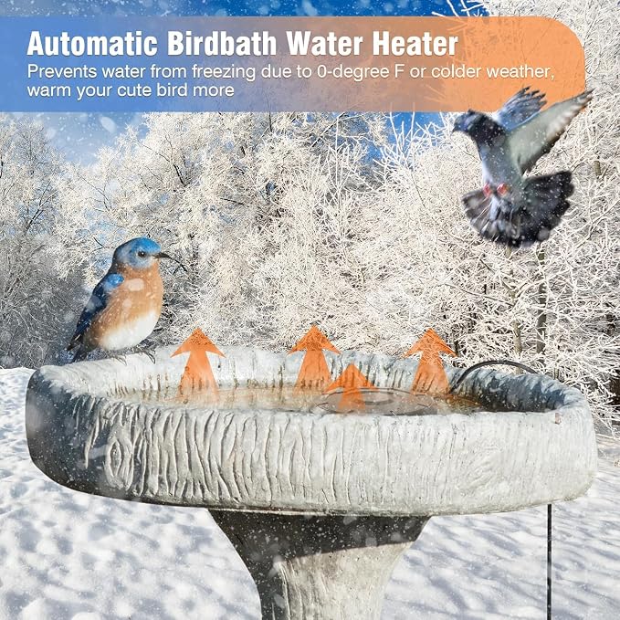 Bird Bath Heater for Outdoors in Winter, Birdbath Water Heater 120 W Pond - Image 2