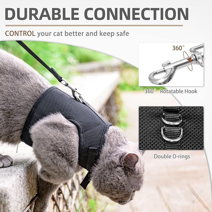 PUPTECK Soft Mesh Cat Vest Harness and Leash Set Puppy Padded Pet Harnesses - Image 4