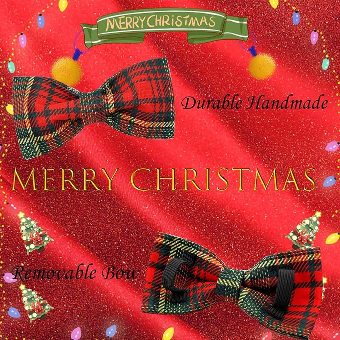 Dog Collar - Thanksgiving Turkey Dog Collar Bowtie Gift Puppy Soft Bow - Image 4