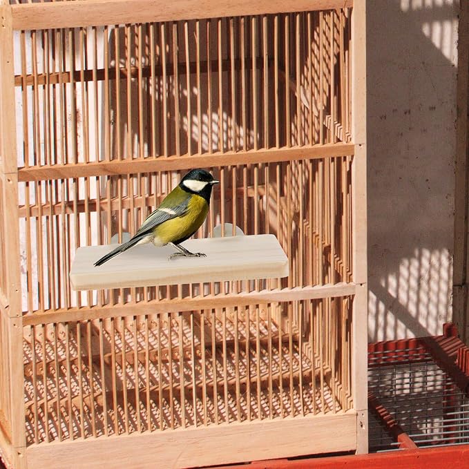 2PCS Bird Perch Platform Flat, Fan Shape and Rectangle Bird Cage Platform - Image 5