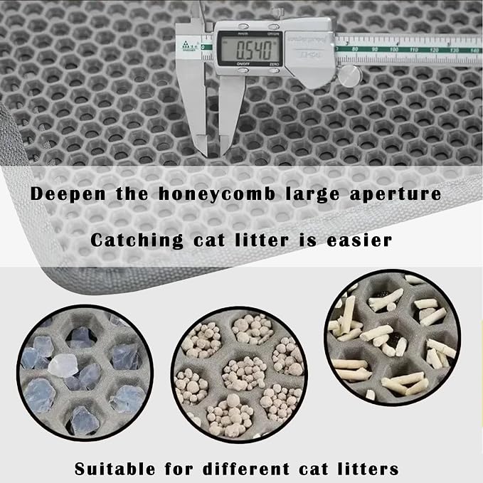 HCY&WLD 2-Pack Cat Litter Mat, Double Layer Honeycomb Waterproof Urine Proof - Image 4