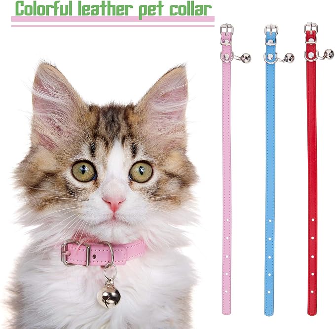 Weewooday 6 Pieces Leather Cat Collar - Image 5