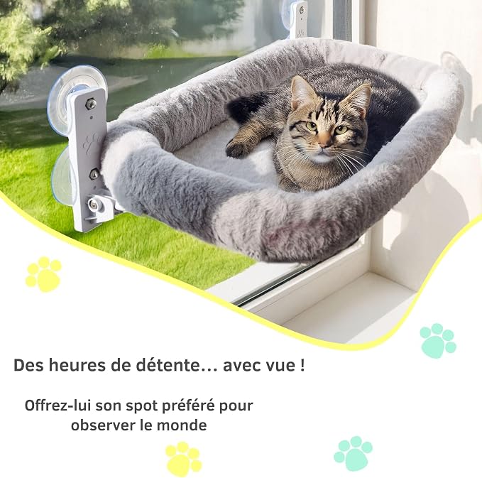 Cat Window Perch with Washable Cushion & Strong Suction – Stable & Cozy Cat - Image 4