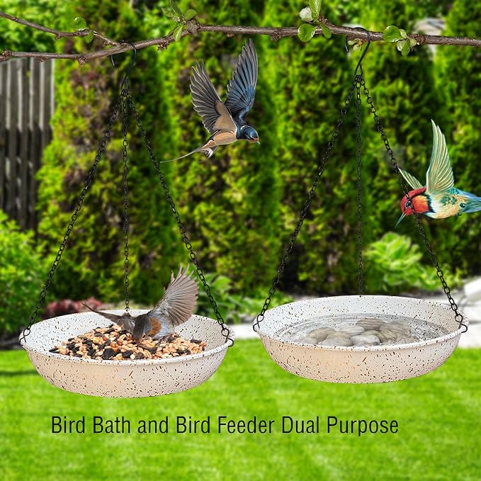 Hanging Metal White Birdbath - Image 5