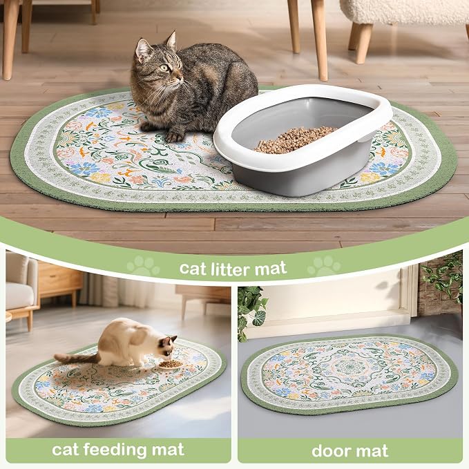 Bienbee Cat Litter Mat, Urine and Water Proof, Bean-Green XL - Image 7