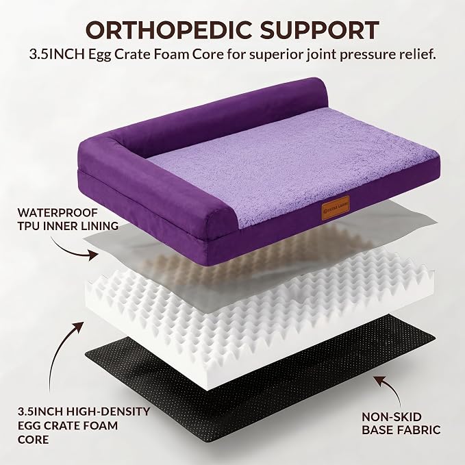Patas Lague Orthopedic XL Dog Bed Large Sized Dog 48''X30'', Waterproof L - Image 4