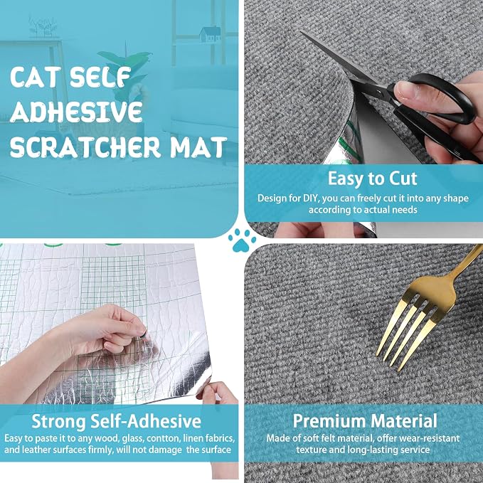 Climbing Cat Scratcher Mat Trimmable Cat Scratching Post Carpet 157.4’’x15.8’’ - Image 3