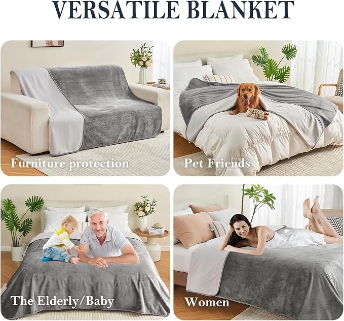 Waterproof Blanket 40"x60" for Adults, Reversible Waterproof Bed Cover for Dogs - Image 3