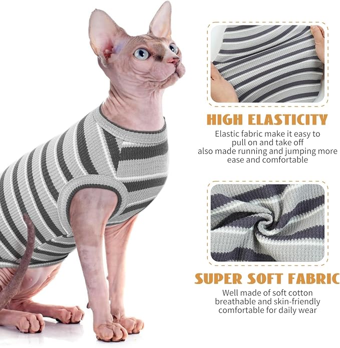BRKURLEG Hairless Cats T Shirt, Cat Sweaters, Pullover Kitten Shirts, - Image 4