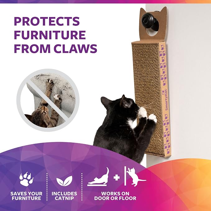 SmartyKat Scratch Up Corrugated Hanging Cat Scratcher, Catnip Infusion - Image 4