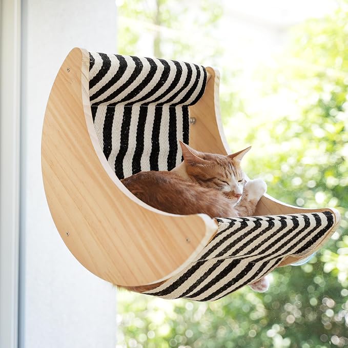 Window Cat Beds for Indoor Cats Perches Moon Shelves Mounted by HAPYKITYS