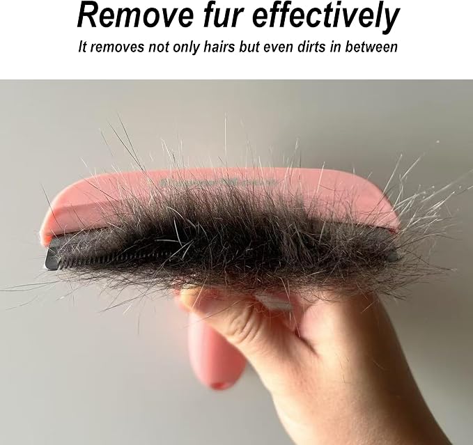 Pet Deshedding Tool with Curve Blade, Cat Grooming Brush, Tight V-shaped Teeth - Image 4