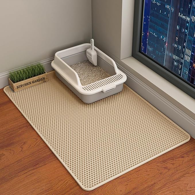 HCY&WLD Cat Litter Mat, 45x26/35x24/30x22/24x18 Inch Double Layer Cat Litter by HCY%26WLD