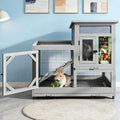 COZIWOW Rabbit Hutch with 2 Wire Floors, Gray - GlobalHabitat Supply