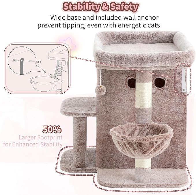 Heybly Cat Tree, 25.6-inch Cat Tower - Image 6
