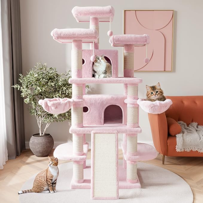 SHA CERLIN 68 Inches Multi-Level Large Cat Tree - Image 2