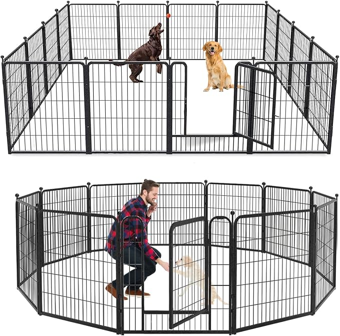 Dog Playpen 32 inch 12 Panels Indoor Dog Pen by Jhsomdr