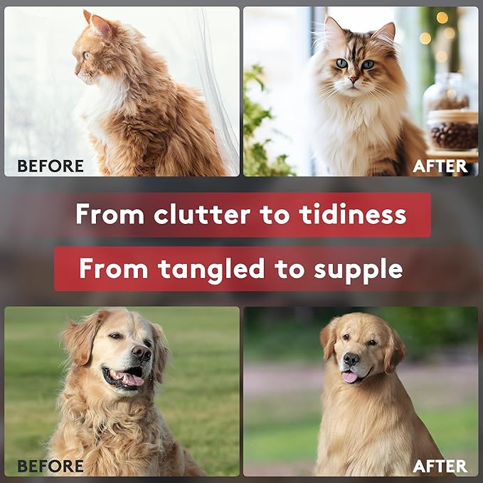 Tpotato Deshedding Dog Brush for Long Haired Dogs Cats, Undercoat Shedding Rake - Image 6