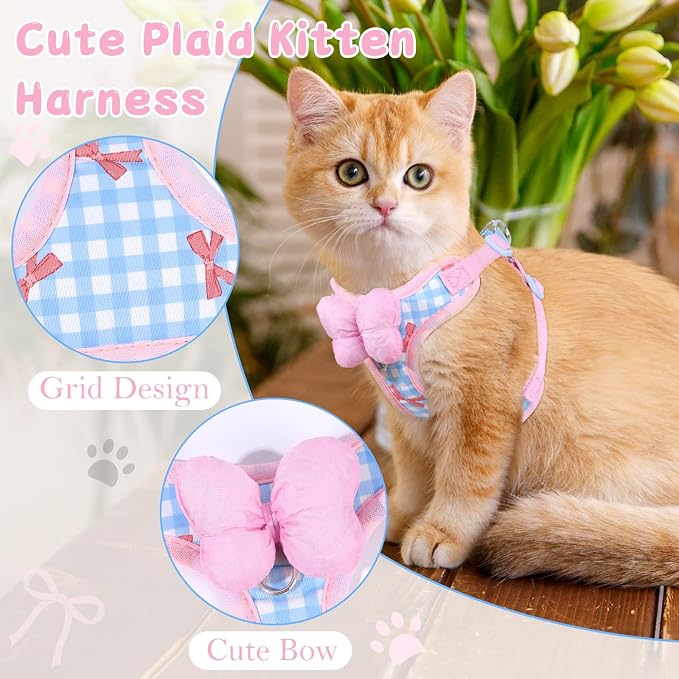 Cat Vest Harness and Leash Set for Walking Escape Proof, Adjustable Kitten - Image 4