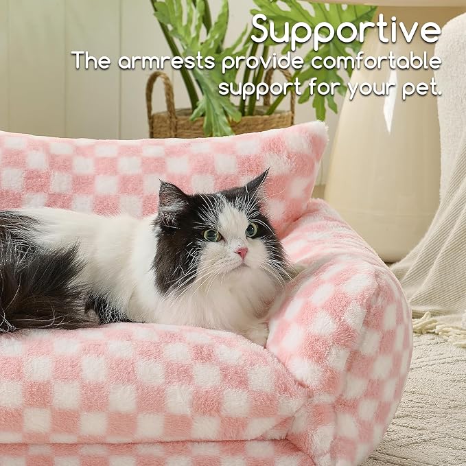 Hollypet Cat Bed Fluffy Plush Mutifuctional Double-Layer Soft Pet Couch - Image 4