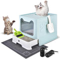 Enclosed Cat Litter Box with Lid Foldable Potty, Drawer Type Extra Large Cover by HOMAGICO