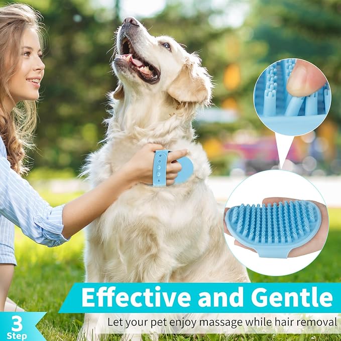 Comotech 6PCS Dog Bath Brush & Dog Toothbrush | Adjustable Handle Shampoo Brush - Image 4