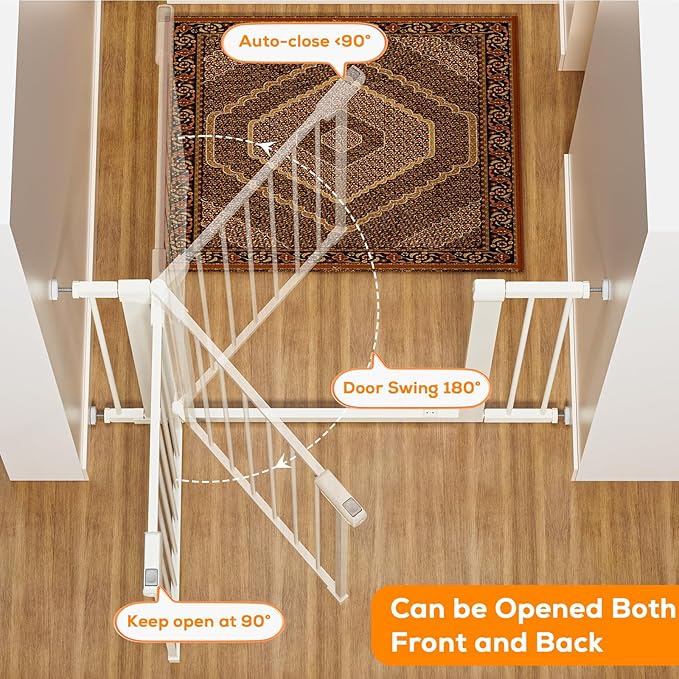 29.5-40.6" Magnetic Baby Gate for Stairs, Pressure Mounted Dog Gate Indoor - Image 6