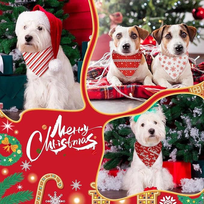Abbylike 50 Pcs Valentines Day Dog Bandanas Bulk Red and White Polka Dots - Image 6