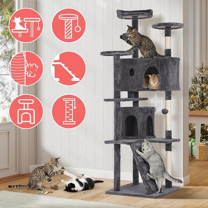 70in Cat Tree Cat Climbing Tower - Image 6