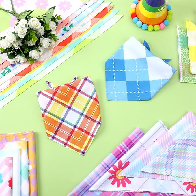 150 Pcs Spring Dog Bandanas Bulk Pet Bibs Colorful Triangle Scarf Pet Bandanas - Image 7