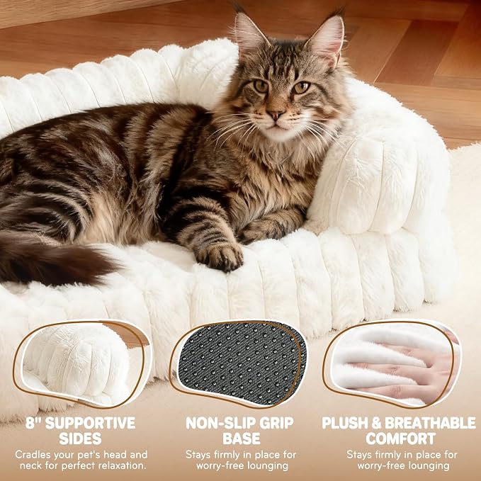 Cat Bed, Cat Beds for Indoor Cats, Winter Self Warming Pet Sofa Bed, Washable - Image 2