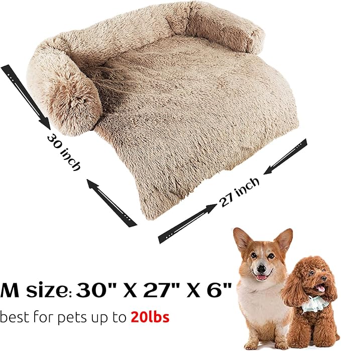 HACHIKITTY Calming Pet Sofa Bed Mat, Washable Plush Couch Cover, Furniture - Image 5