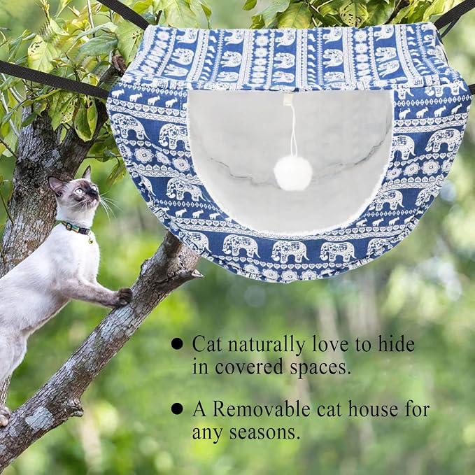 JSPYFITS Cat Cage Hammock with Ball, Double Layer Hanging Adjustable Soft Pet - Image 8