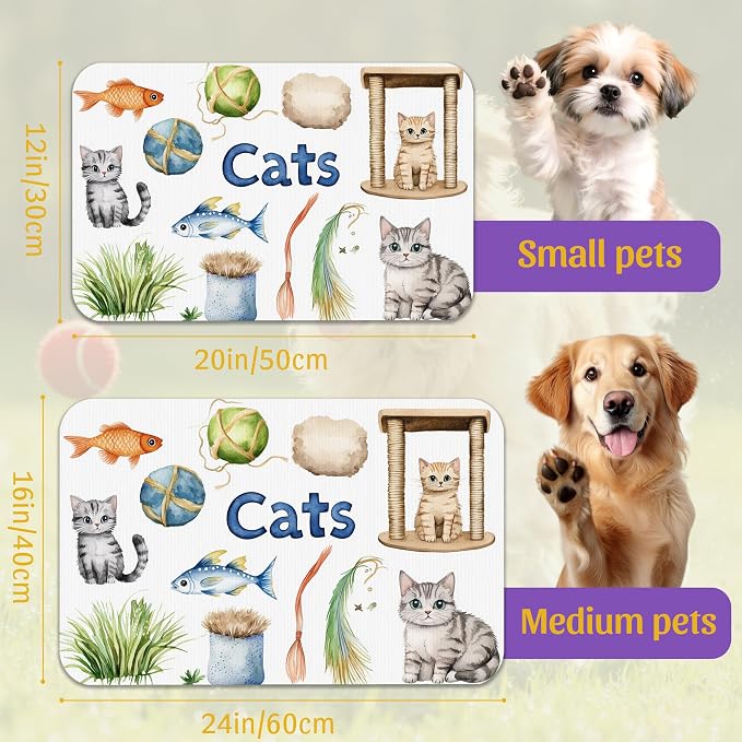 Cat Fun Pet Feeding Mat, Absorbent Bowl Pad - Image 2