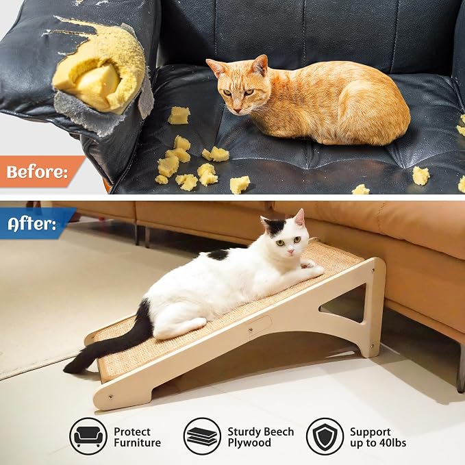 PETKARAY Cat Scratcher, Sisal Cat Scratching Ramp, L Shape Scratch Pad - Image 5