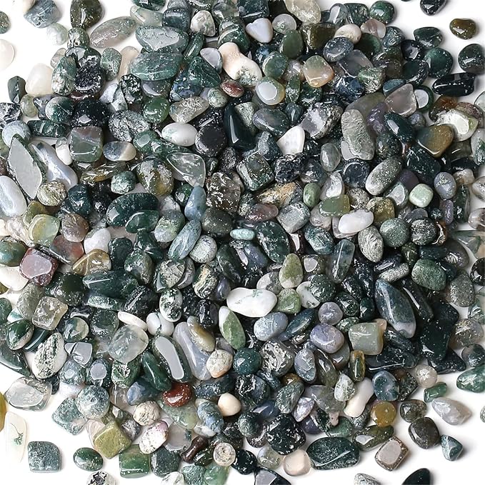 Aquatic Agate Aquarium Gravel Rocks Natural Tumbled Healing Crystal Chips Bulk by YATOJUZI