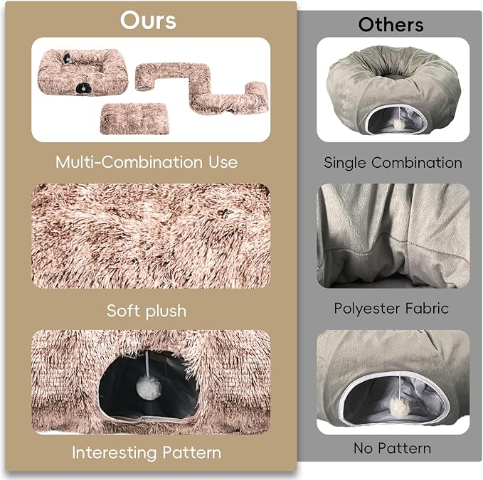 Extra Large Cat Tunnel Bed, 4 Ways Tunnels - Image 6